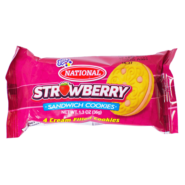 National Strawberry Sandwich Cookies (1.3 OZ) - M&D Jamaican Delights